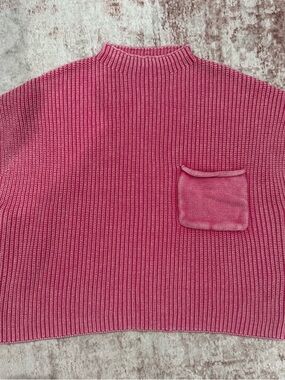 Zenana Outfitters Pink Ribbed Knit Sweater Top